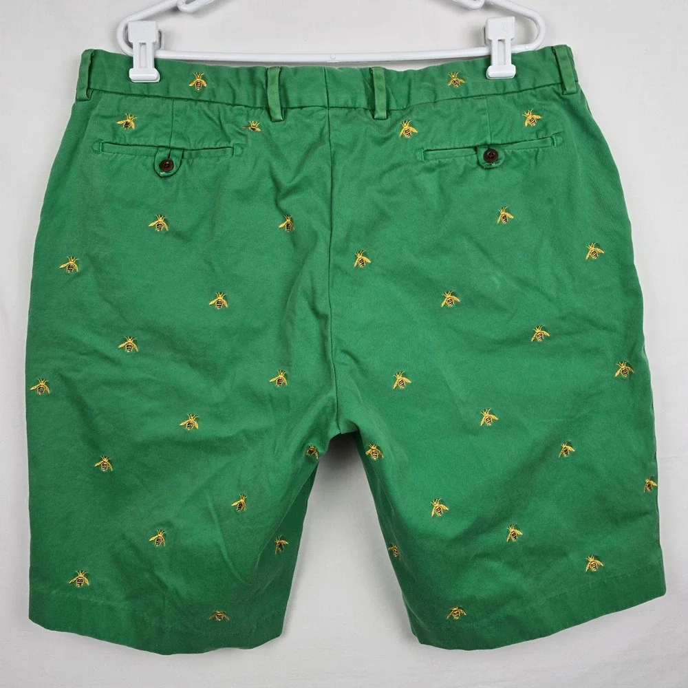 Polo Ralph Lauren Mens Green Bumblebee Embroidered Chino Shorts Size 40 Bee Prep